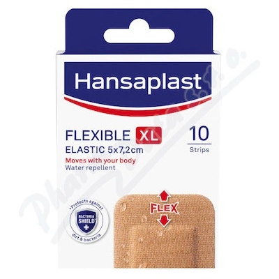 Hansaplast Flexible XL elast.náplast 5 x 7,2 cm 10 ks