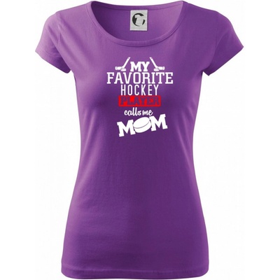 My favorite hockey player calls me dad mom Pure dámske tričko Fialová