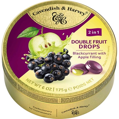 Cavendish & Harvey Double Fruit Drops Blackcurrant with Apple Filling 175 g
