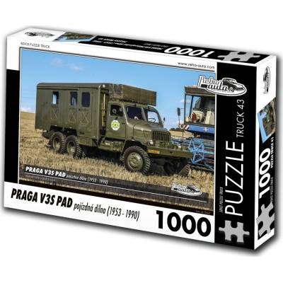 RETRO-AUTA TRUCK č.43 Praga V3S PAD pojízdná dílna 1953 1990 1000 dílků