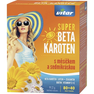Vitar Super Beta-karoten s měsíčkem a sedmikráskou 120 tablet