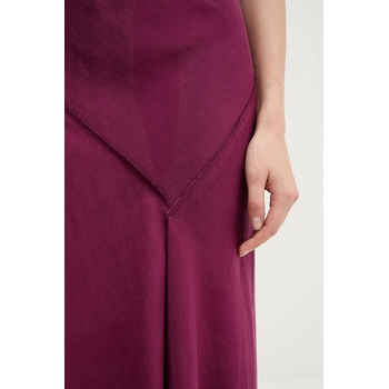 Hoss Intropia Рокля с лен Hoss Intropia в лилаво среднодълга със стандартна кройка 8229107 (8229107)