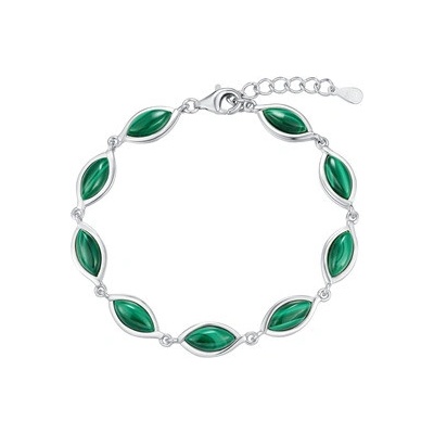 Nubis dámský stříbrný náramek s malachitem NB-1199