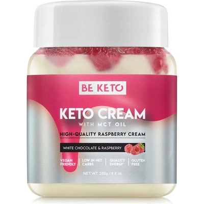Keto krém s MCT olejom - maliny a biela čokoláda