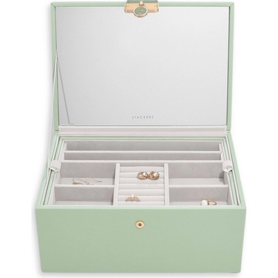 Stackers šperkovnice se zrcadlem Stackers Luxury Classic Sage Green zelená 76285