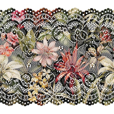 Elastická krajka 15 cm s potiskem tropical Victoria