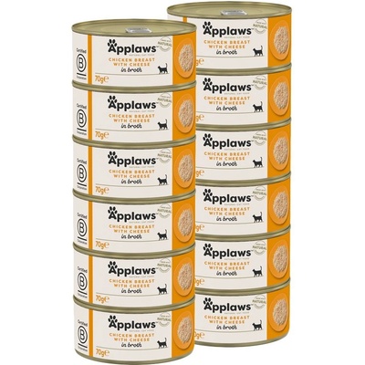 Applaws Консерва за котки с пилешки гърди и сирене 12 x 70 г
