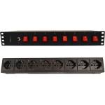 TECHLY I-CASE STRIP-815I 19" Рак Стрип 1.5U, 8x UNEL контакта отзад, 8x превключвател отпред (I-CASE STRIP-815I)