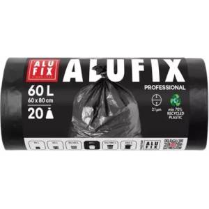 Alufix Торби за боклук 60 литра 60x80 см черни ldpe 21m 20 бр