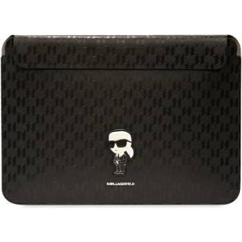 KARL LAGERFELD Karl Lagerfeld Saffiano Monogram Ikonik калъф за лаптоп, 16", черен