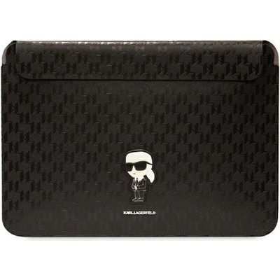 KARL LAGERFELD Karl Lagerfeld Saffiano Monogram Ikonik калъф за лаптоп, 16", черен