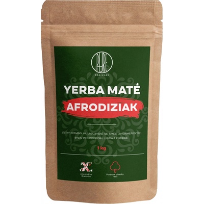 BrainMax Pure Organic Čaj Yerba Maté Afrodiziak 1000 g