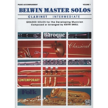 BELWIN MASTER SOLOS INTERMEDIATE CLARINET/ klarinet klavírní doprovod