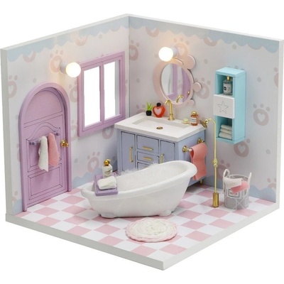 Dvěděti miniatura domečku Útulná koupelna