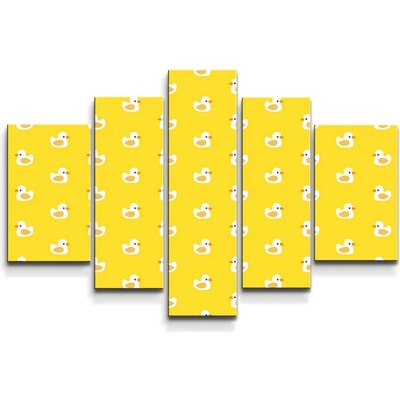 Sablio Obraz - 5-dílný Biele kačičky - 125x90 cm