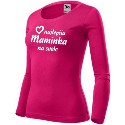 Vtipné triko dámske dlhý rukáv mama Ružová