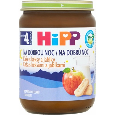 Hipp na dobrú noc Bio s keksíkmi a jablkami 190g