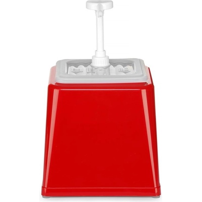 Hendi Zásobník na omáčky s pumpičkou, HENDI, 2,5L, Červená, 230x210x(H)250mm