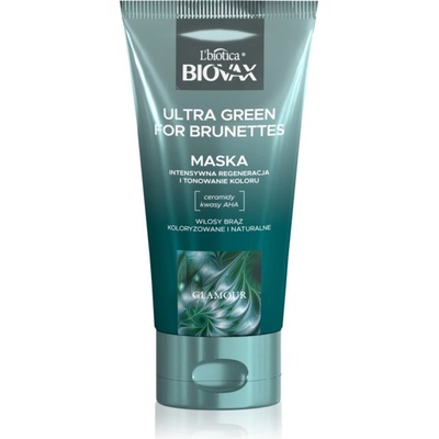 BIOVAX Glamour Ultra Green For Brunettes подхранваща тонираща маска за коса с кафяви нюанси 150ml