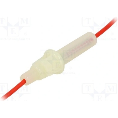 OPTIFUSE LPA-01W-18R Zásuvka; 6,3x32mm; Imax: 10A; Kontakty: mosaz; Výv: vodiče; 18AWG