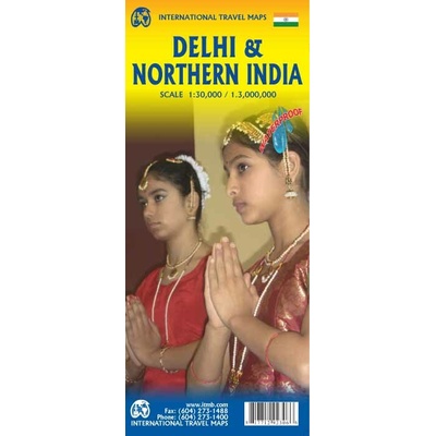 mapa Delhi & India Northern 1:30t./1:1,3 mil. ITM voděodolná