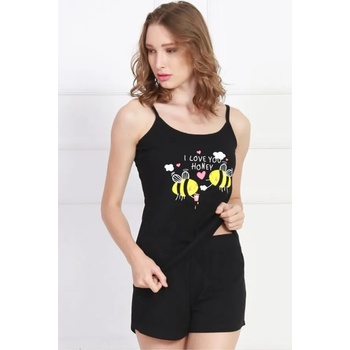 Image 1 of Лятна пижама в черен цвят с картинка на пчелички