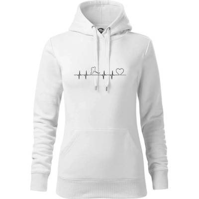 Hokejový hráč EKG mikina dámská Cape s kapucí Bílá