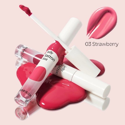 Berrisom Jelly Tattoo Tint 03 Strawberry Dlouhotrvající hydratační tint na rty 6 g