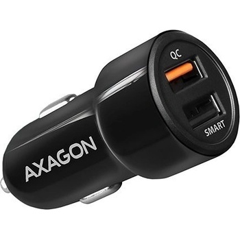 AXAGON PWC-QC5 Napájecí adaptér, do auta, 2x USB-A, vstup 12-24V, výstup max. 3A, 31,5W, QC 3.0, AFC, FCP, PE+, SMART, černý PWC-QC5