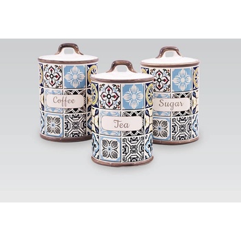 Maestro Комплект от 3 контейнера за храна с капаци, MAESTRO, Ceramic, Multicolor (MR-20005-03CS) (MR-20005-03CS)