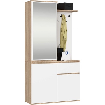 Ak furniture Předsíňová stěna Entro bílá/dub sonoma