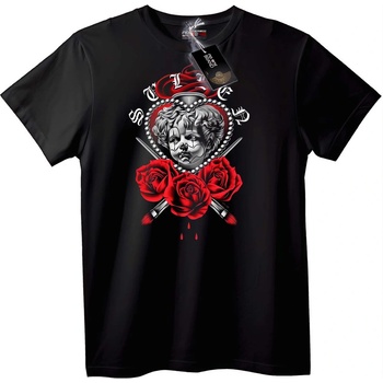NOONEBRAND Тениска Любовен херувим с рози - 2XL, White