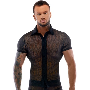 Image 1 of Svenjoyment Tight Half-Sleeve Lace Shirt 2161656 Black XL