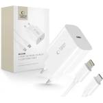 Tech-Protect NC20W 1-портово мрежово зарядно устройство PD20W + бял Lightning кабел (5906302362899)