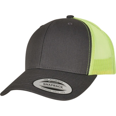 Flexfit 6606/6606T Trucker Vintage COT556606ae099 charcoal/ne Charcoal/zelená neon