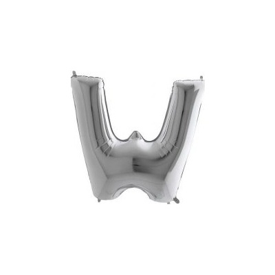 GRABO fóliový balónek PÍSMENO STŘÍBRNÉ W 102cm,40" nafukovací