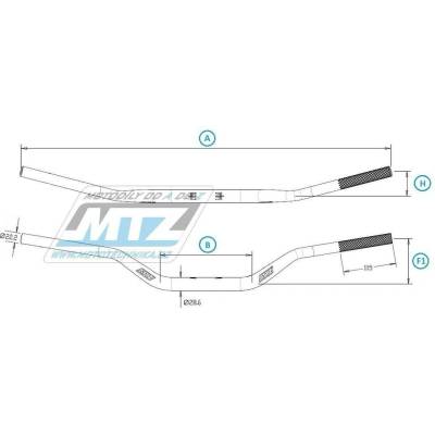 Řidítka Fatbar bez hrazdy (průměr 28,6mm) MTZ - černé 23Ř-791-602