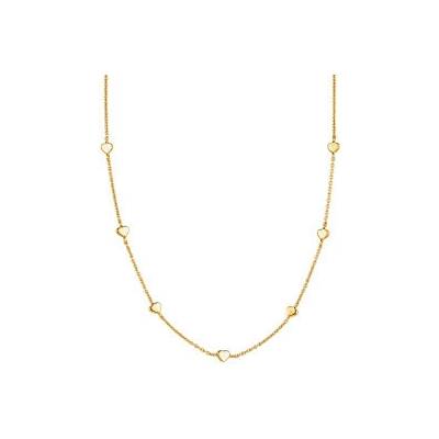 Basics Strieborný náhrdelník malé zlaté srdiečka N4778