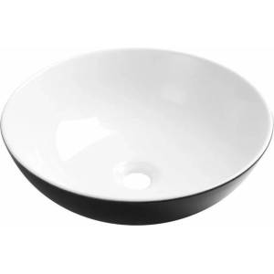 INVENA Мивка за плот Invena Dokos 40 см, черна с бяло (CE-19-041-C)