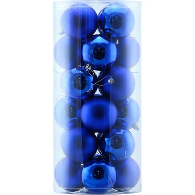 DECOLED Sada vianočných ozdôb modré plastové gule 8 cm, 12× lesklé, 12× matné