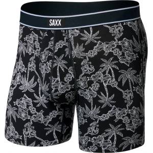 Saxx Мъжко синтетично термобельо Saxx Daytripper Boxer Brief Fly Synthetic base layer - Tropical Tattoo / Black - размер XXL (014-1920-1514)