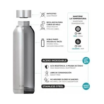 QUOKKA Solid - Stainless Steel Thermal Bottle 510 ml (Gray Bouquet)