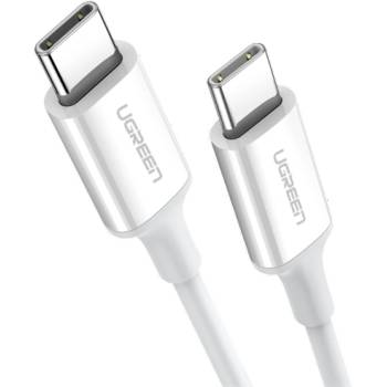 UGREEN Кабел USB 2.0 USB-C към USB-C, 480 Mbps, 60W, 3A, M/M, 1m, бял 60518 (60518)