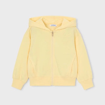 MAYORAL Суичер в цвят ванилия с цип и качулка за мини момиче Mayoral