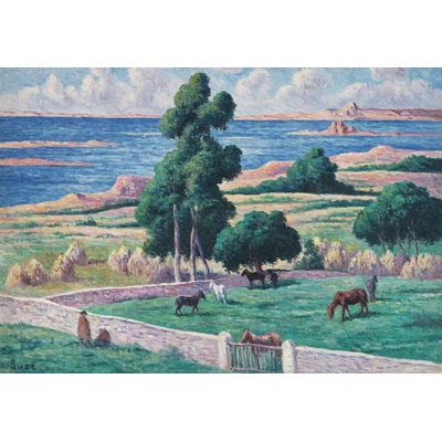 Grafika Maximilien Luce Lesný ostrov Kermouster Lézardrieux 1914 1000 dielov