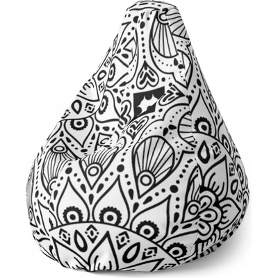 Sablio sedací vak Pear bílé mehendi 140 x 100 x 25 cm
