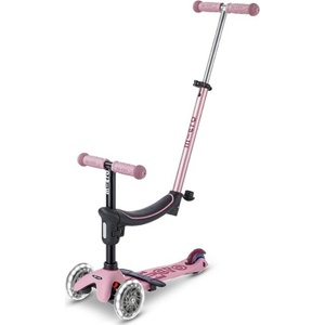 Micro Детска тротинетка 4 в 1 Micro - Mini2Grow Deluxe LED, Dusty Rose (7630053565060)