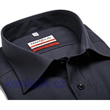 Marvelis Modern Fit Chambray košile krátký rukáv antracitová