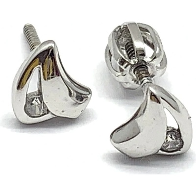 Jan Kos jewellery zlaté náušnice s bílým kamenem 31504584
