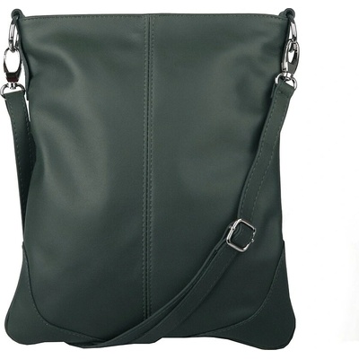 Vera Pelle Střední/velká kožená crossbody kabelka no. 5509 tmavězelená NEW